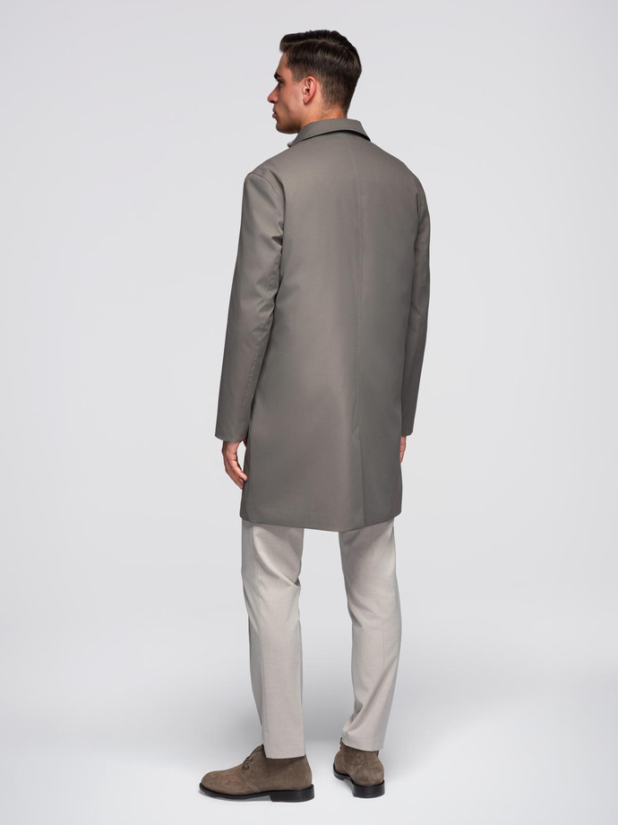 Men's minimalist coat with detachable vest - ash V6 OM-COLC-0139
