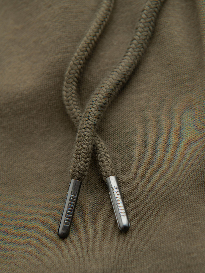 Men's sweatpants with stitching and leg zipper - olive V3 OM-PASK-0147