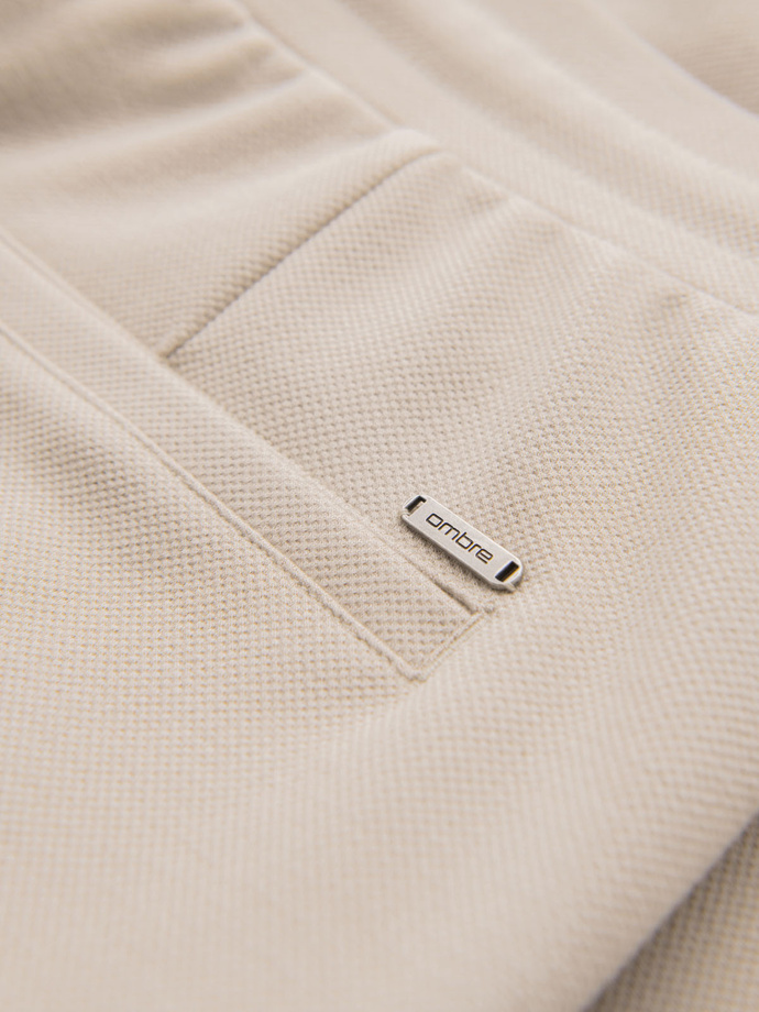 Men's knit shorts with rolled up legs - sand V3 OM-SRCS-0170