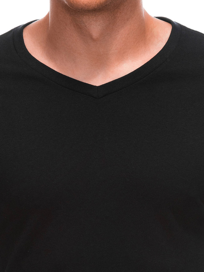 Men's basic V-neck t-shirt EM-TSBS-0101 - black V1