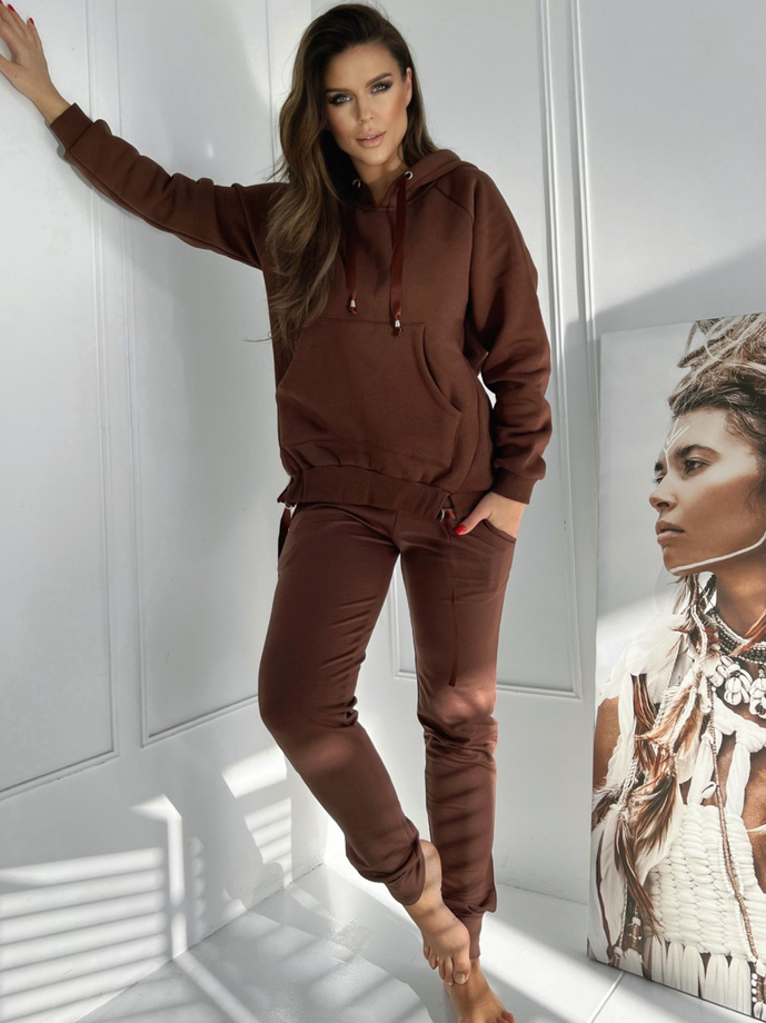 Women's hooded sweatshirt TLR042 - brown