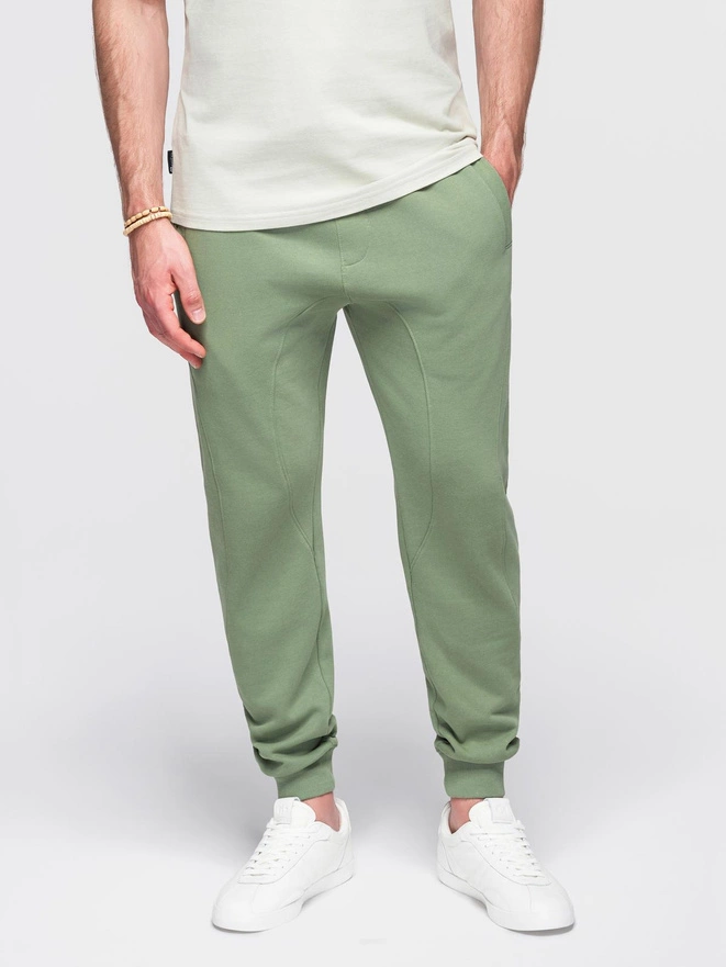 Men's jogger sweatpants - green V3 OM-PABS-0173
