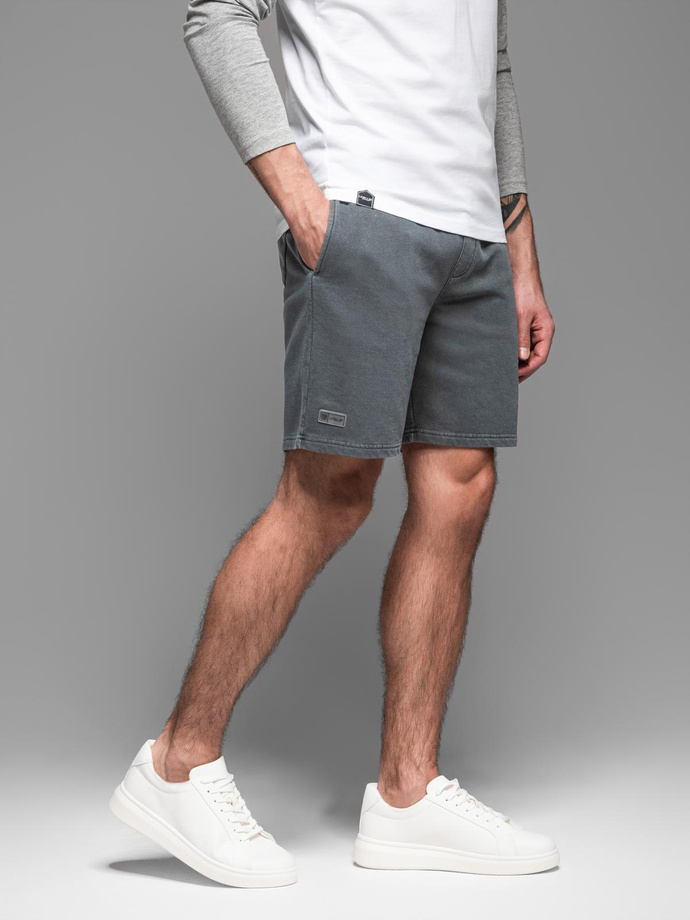 BASIC men's cotton sweat shorts - navy blue V1 OM-SRBS-0149