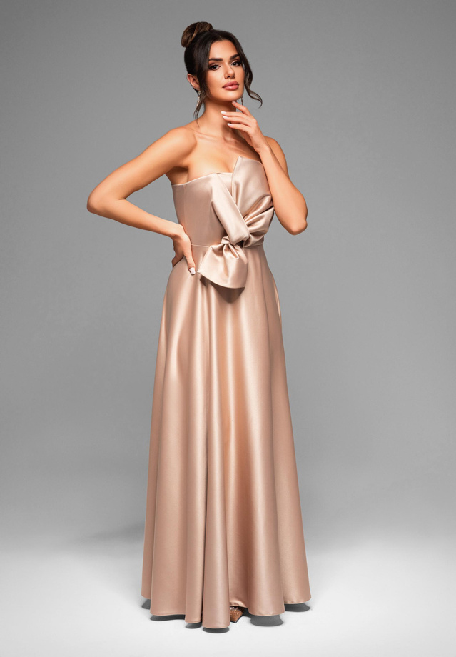 Sukienka wieczorowa LA-OM-DLR004 Regular Fit złoty