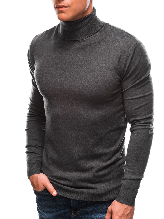 Men's polo neck E162 - grafitowy