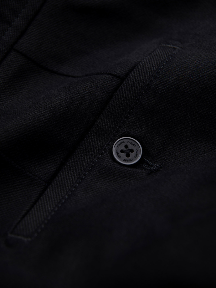 Spodnie męskie chino SLIM FIT z delikatną teksturą - czarne V5 OM-PACP-0190