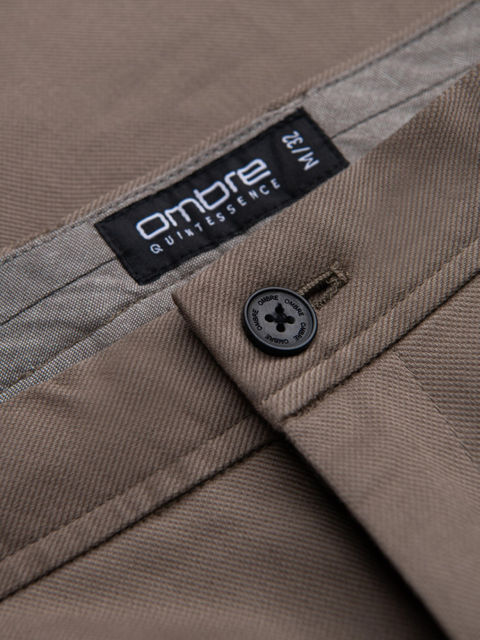 Spodnie męskie chino SLIM FIT z delikatną teksturą - popielate V1 OM-PACP-0190