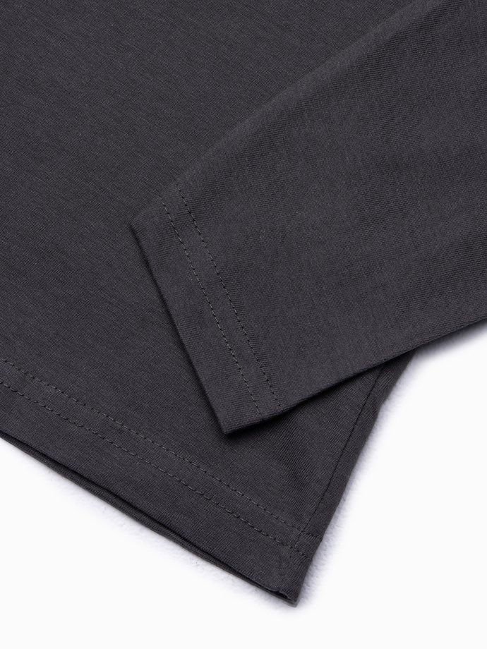 Longsleeve męski z guzikami - grafitowy V9 L133