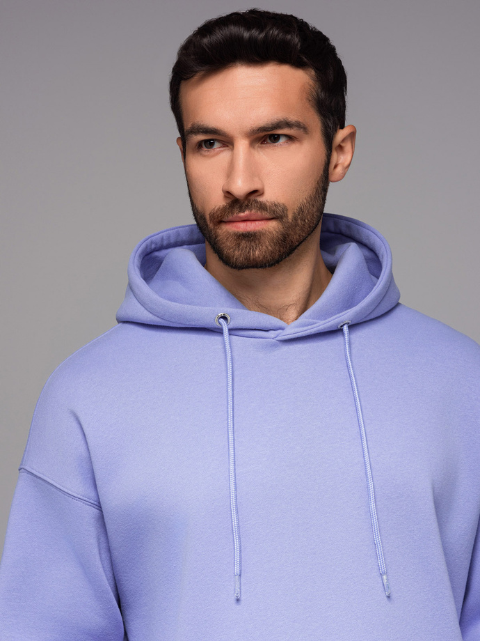 Komplet dresowy UNISEX bluza z kapturem + szorty w stylu athleisure – lawendowe V9 Z110