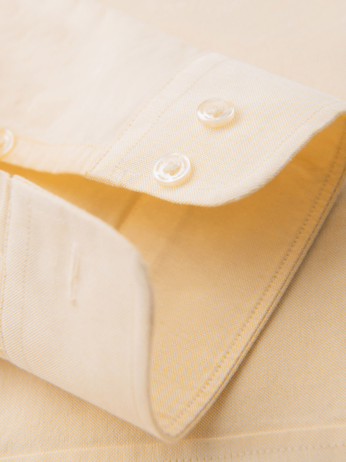 Pastel cotton men's oxford shirt - bright yellow V3 OM-SHOS-0183