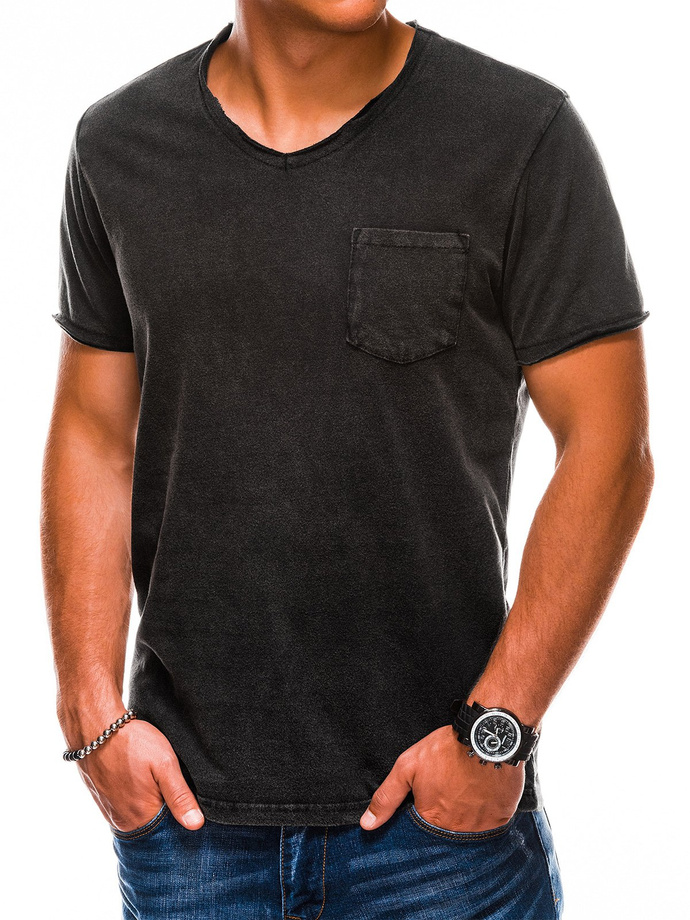 Men's plain t-shirt S1037 - black