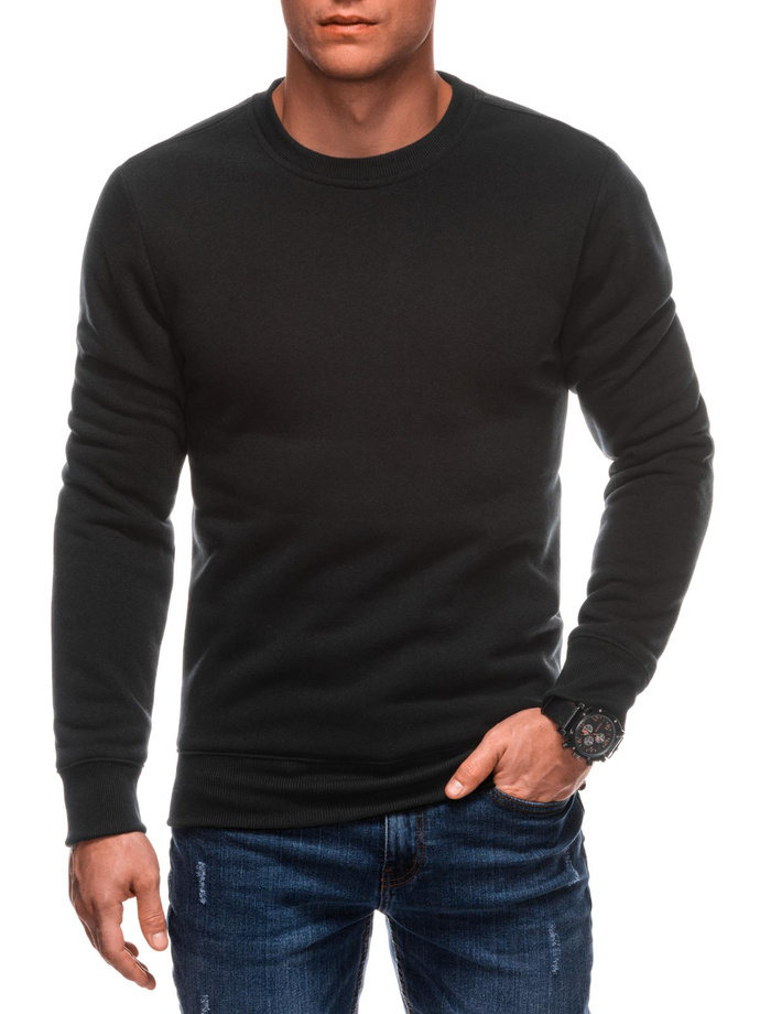 BASIC men's uniform round neck sweatshirt - black V6 EM-SSBN-0100