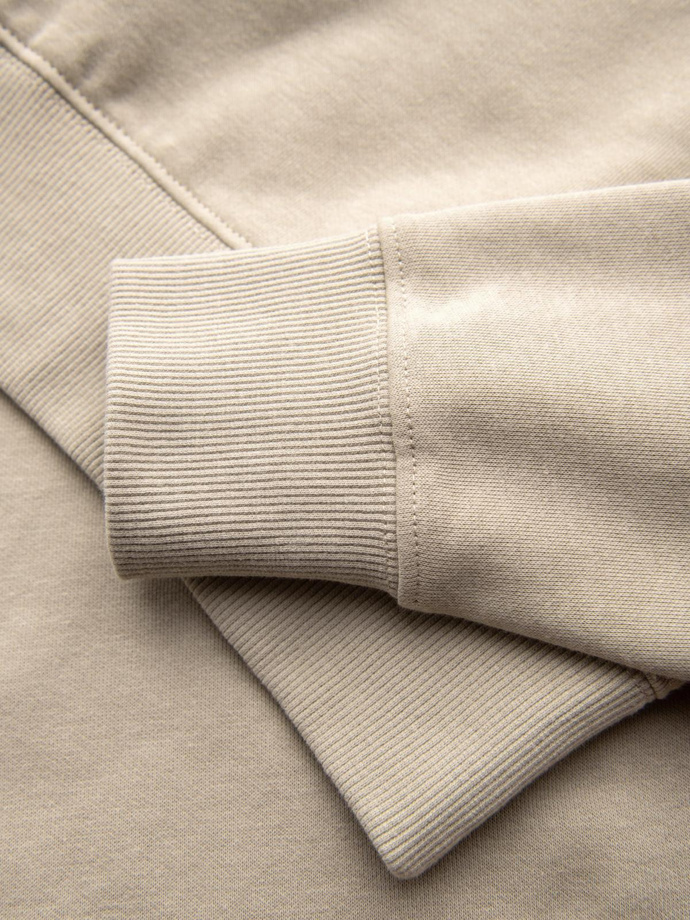 Men's non-stretch sweatshirt with patch - beige V3 B1713