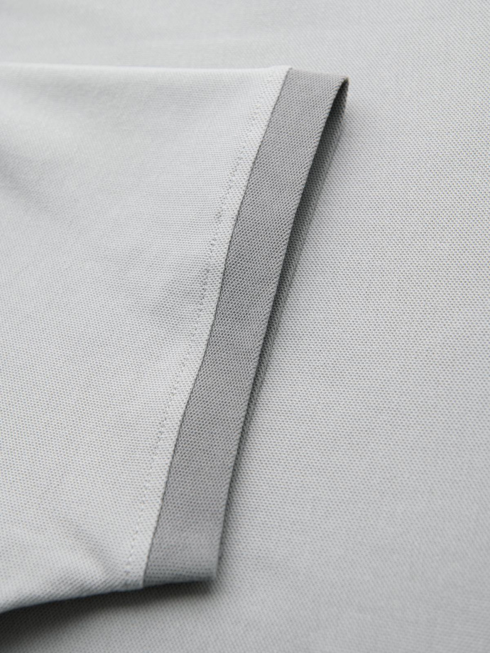 Men's T-shirt with contrasting inserts and crew neckline - light grey V4 OM-TSCT-0198