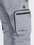 Men's JOGGER pants with stand-off and zippered cargo pockets - light grey V8 OM-PAJO-0135