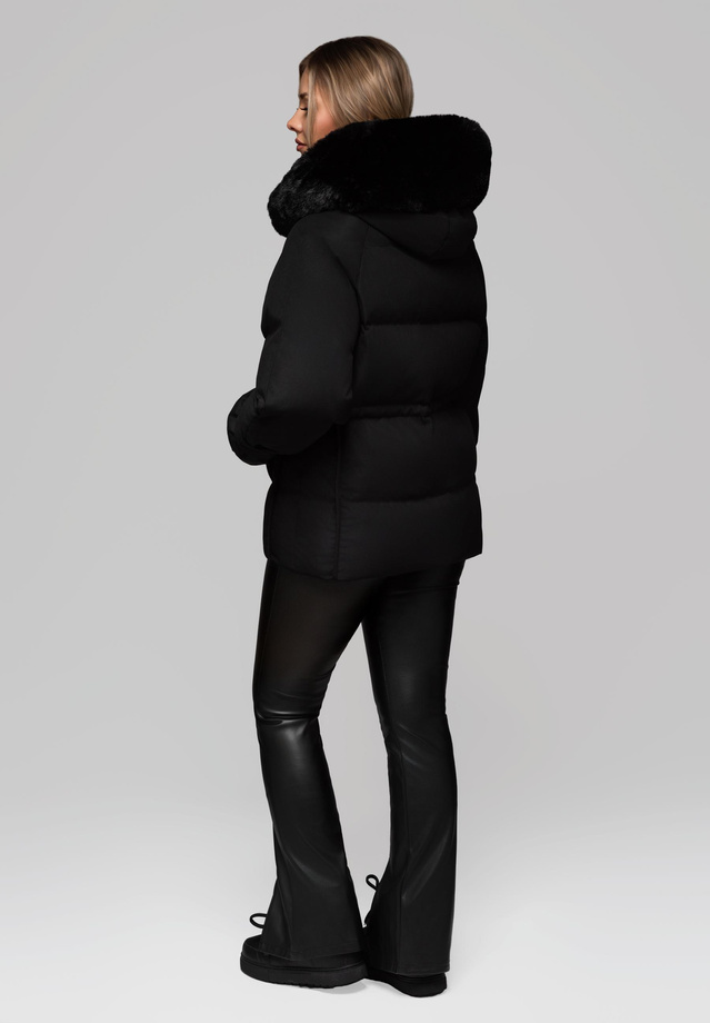 Women's insulated jacket with fur OW-JAHP-0105 v1 - black