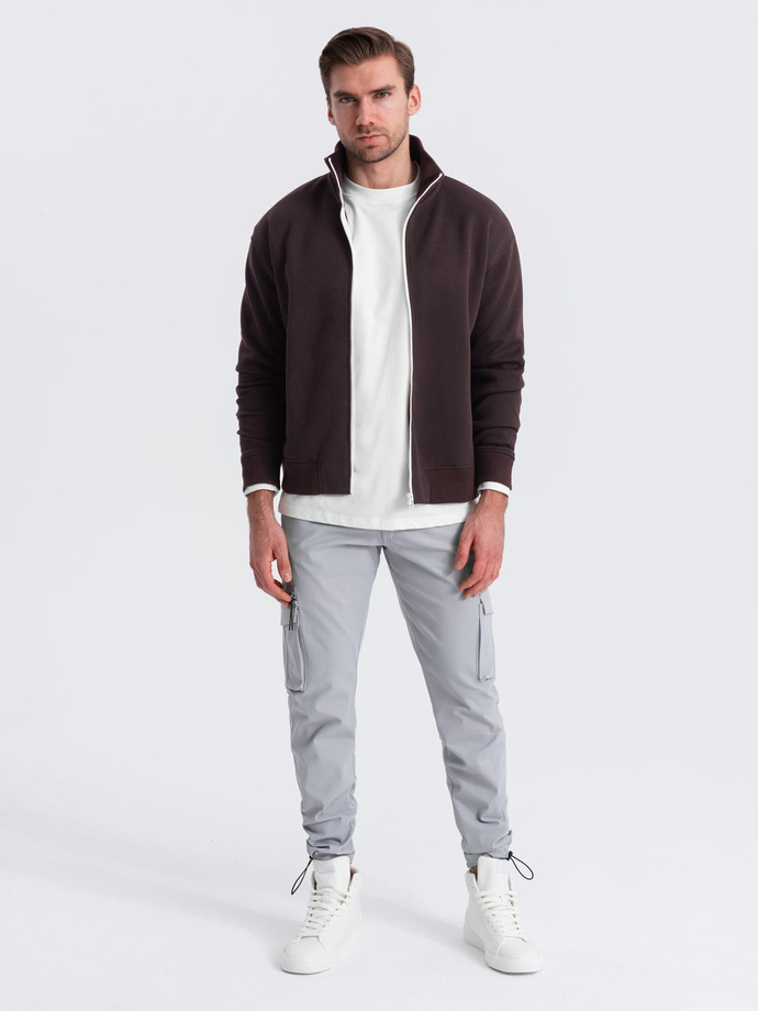 Men's STRAIGHT LEG cargo pants with triangle pocket pin - gray V3 OM-PACG-0196