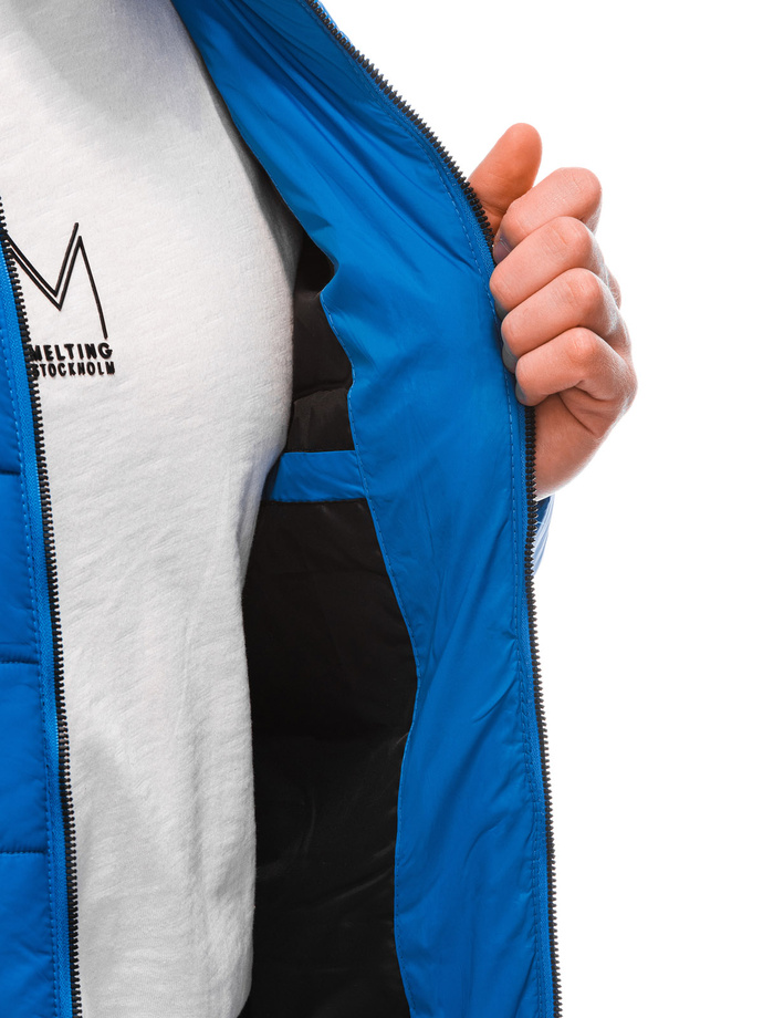 Men's mid-season quilted jacket C526 - blue