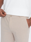 Men's shorts made of two-tone melange knit fabric - sand V3 OM-SRCS-0127