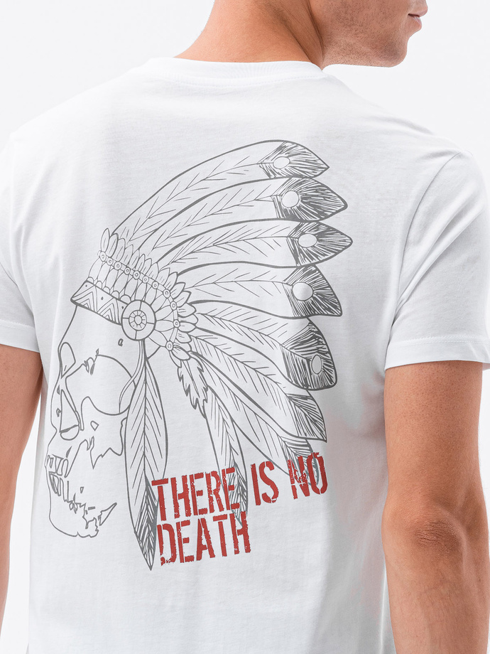 T-shirt męski z nadrukiem - biały V1 S1682