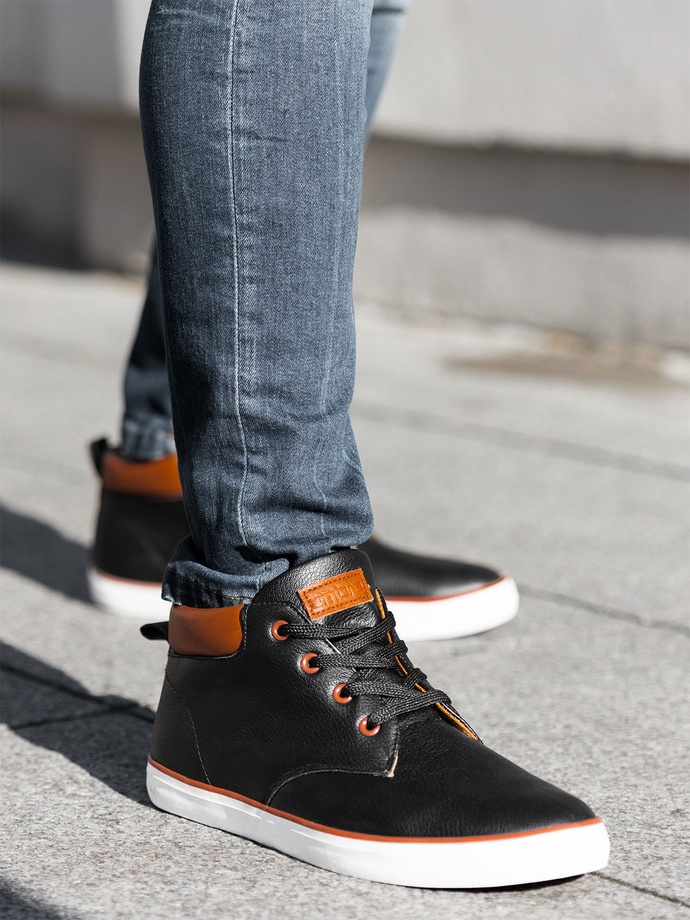 Men's high-top trainers - black T307