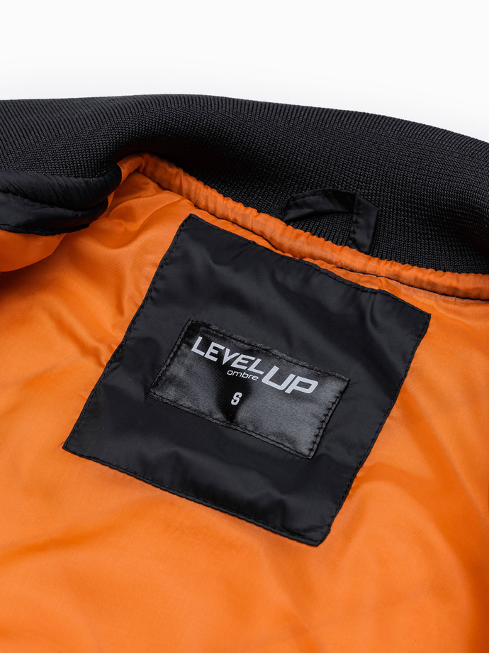 Men's insulated bomber jacket - black C357