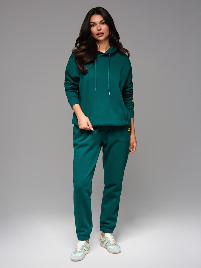 Classic unisex sweatpants with drawstrings - dark green V17 OU-PSBC-0100