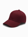 Men's one-color baseball cap - maroon V3 OM-ACCS-0105