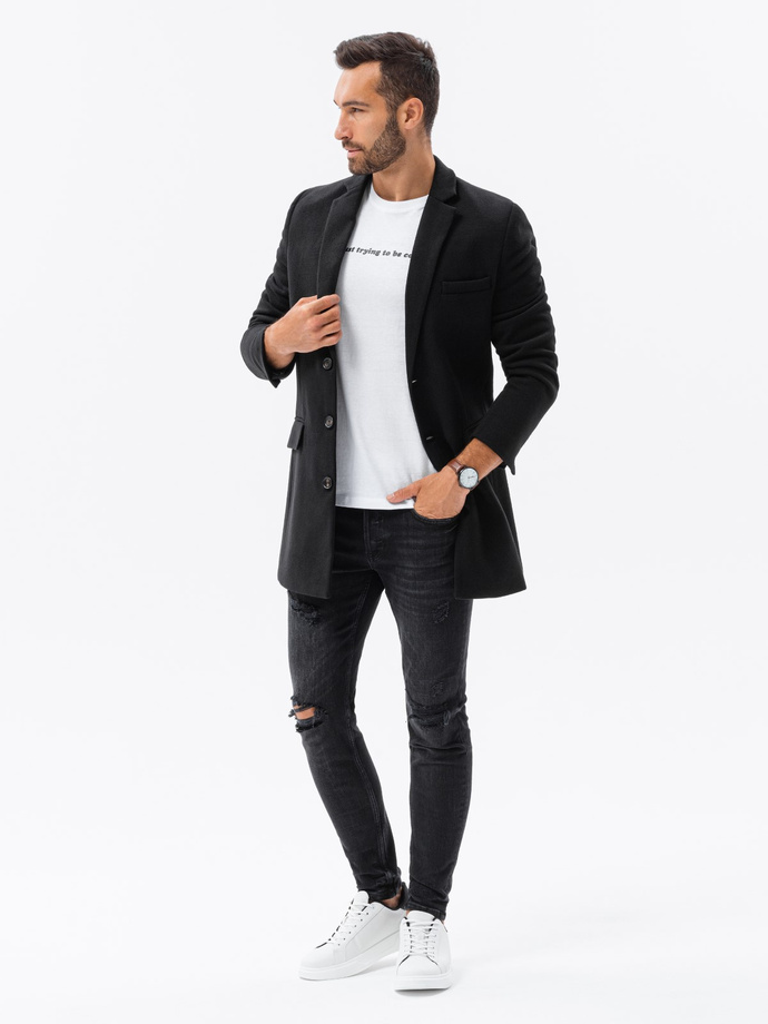 Men's coat - black C432