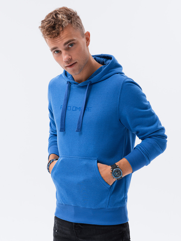 Men's printed hoodie - blue B1351