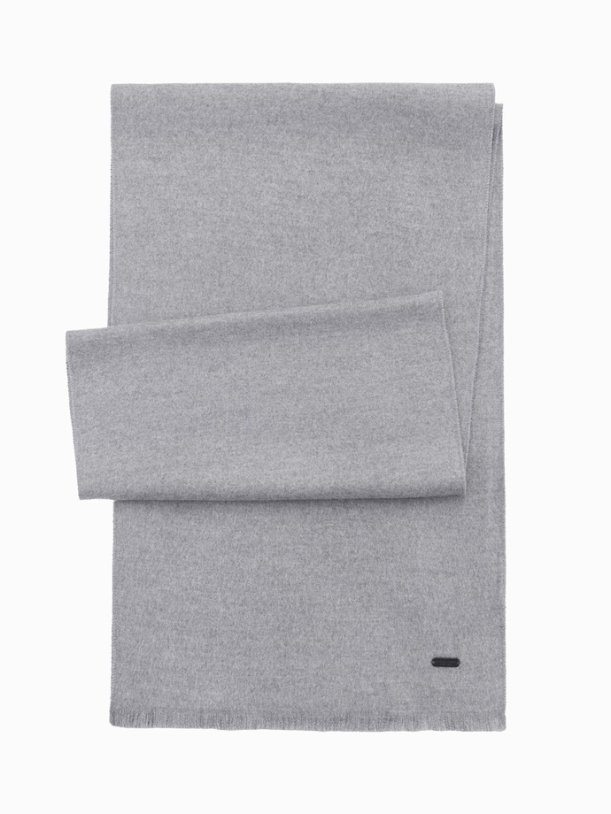 Men's monochrome fringed scarf - grey V3 OM-ACSF-0116