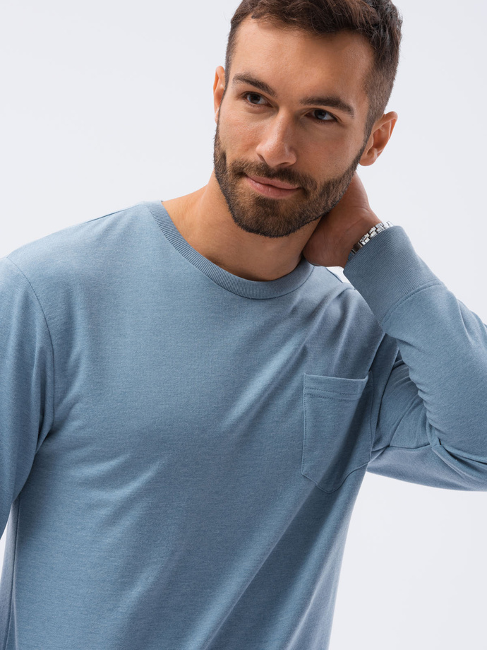 Men's hoodless sweatshirt - blue V1 B1149