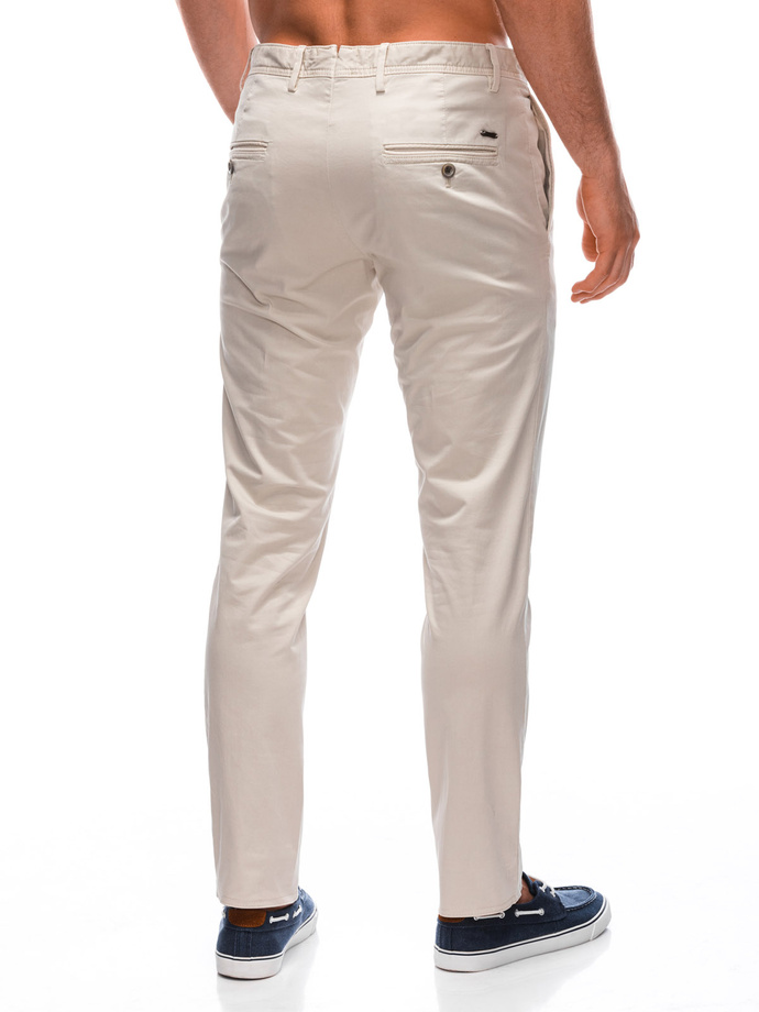 Spodnie męskie chino P1359 - beżowe