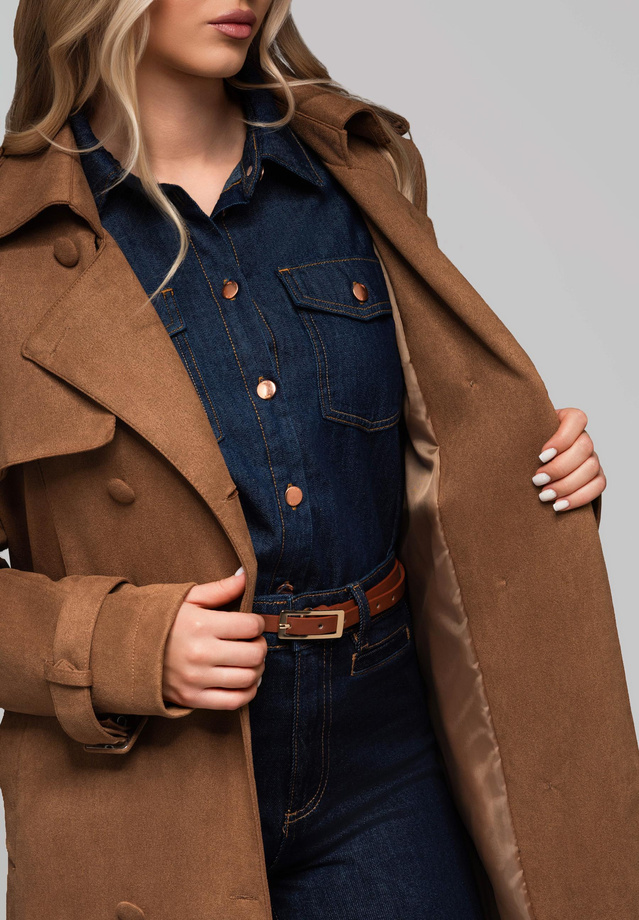 Women's trench coat LARICA OW-COLC-0107 v3 - brown