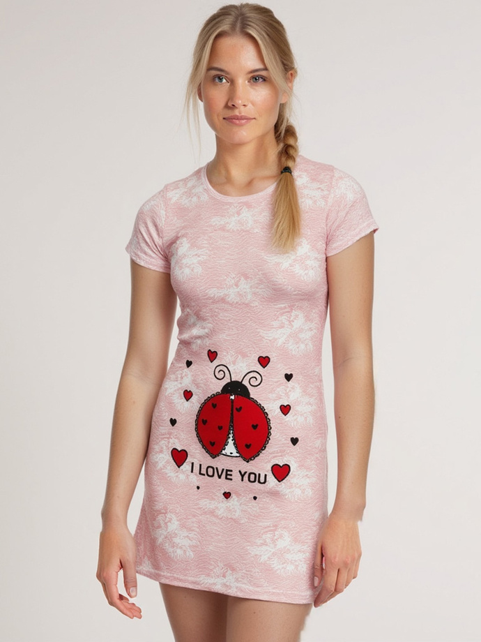 Piżama damska koszula nocna ULR258 - czerwony