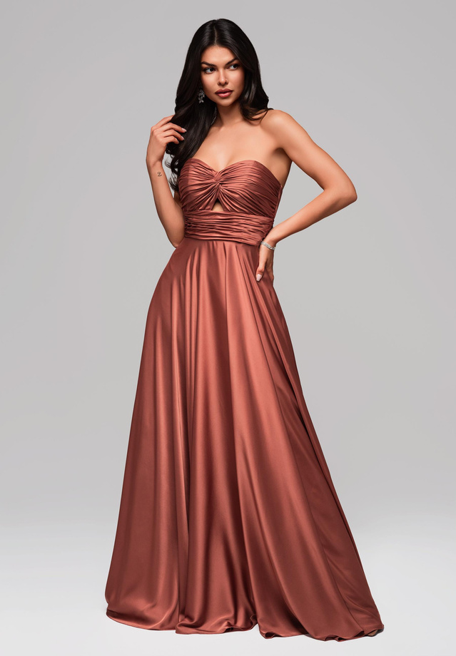 Evening dress LA-OM-DLR159 - brown