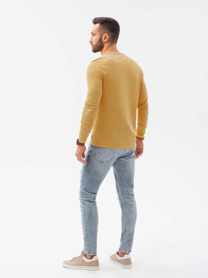 Men's unprinted longsleeve - mustard V1 L131