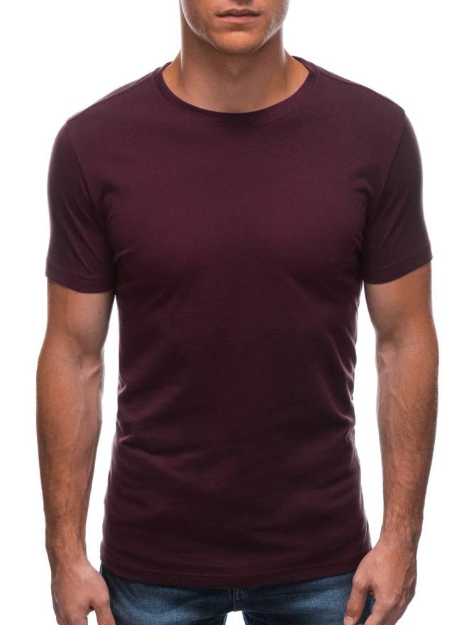 Men's plain t-shirt EM-TSBS-0100 - burgundy