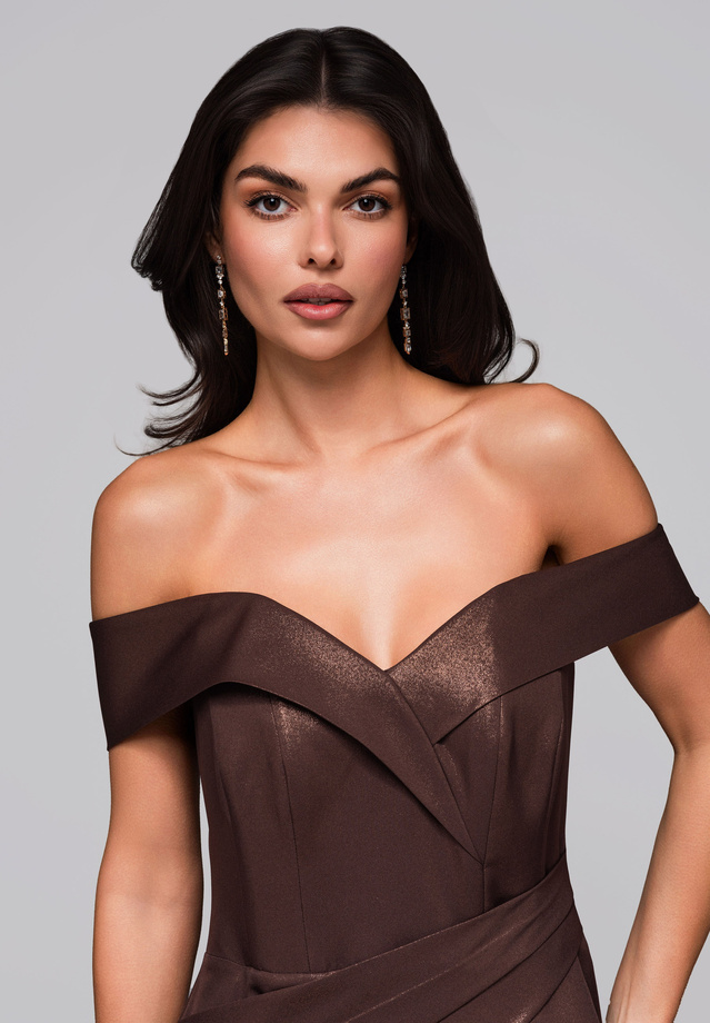 Sukienka wieczorowa LA-OM-DLR248 - brown