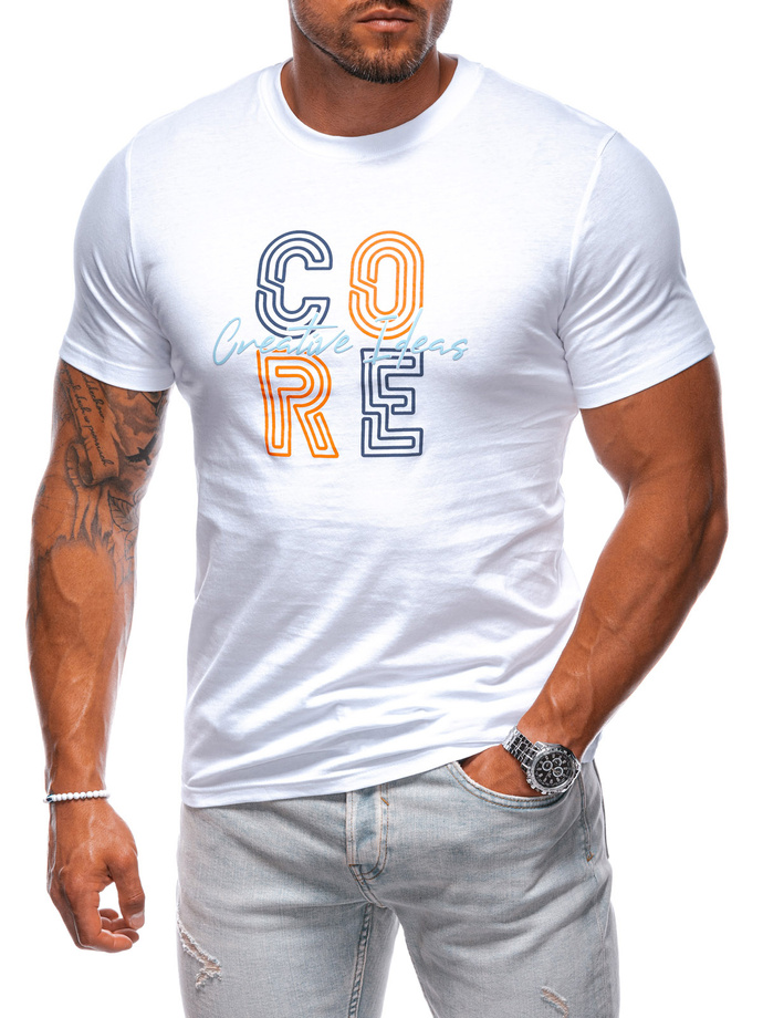 Men's printed t-shirt S2001 - white