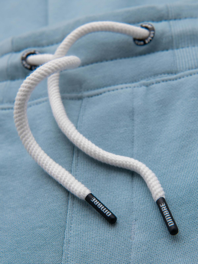 Dresowe spodnie męskie z nogawką bez ściągacza - jasnoniebieskie V7 OM-PABS-0206