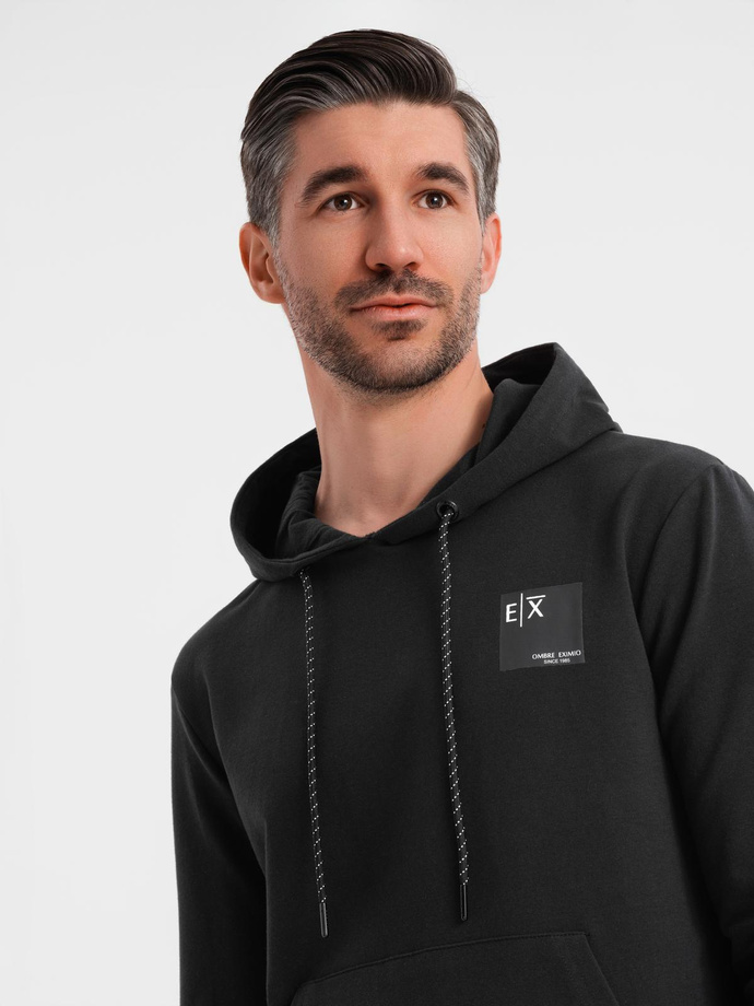 Men's sweatshirt set hoodie + sweatpants - black V1 Z107