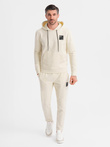 Men's sweatshirt set hoodie + sweatpants - cream V2 Z107