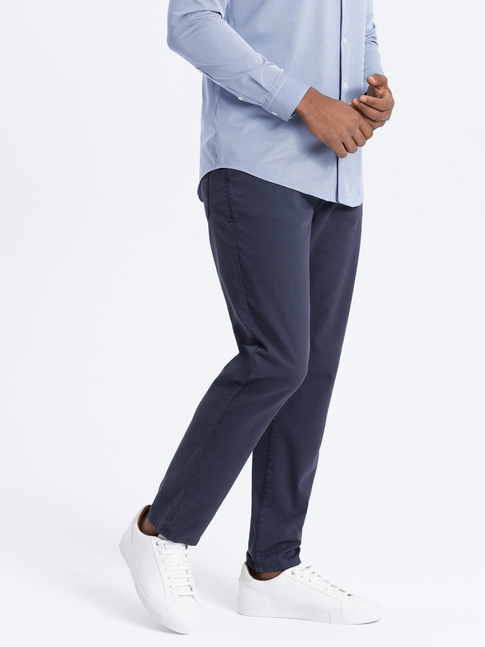 Men's tailored chino pants - dark blue V4 OM-PACP-0151
