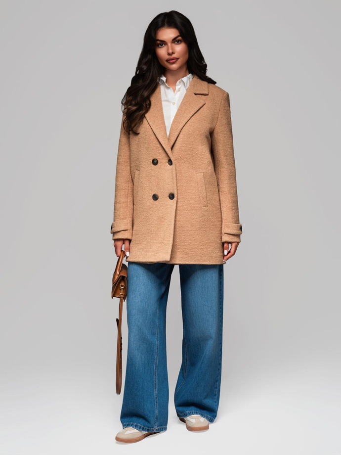 Fashionable women's coat CLR041 - brown