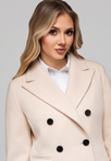 Women's double-breasted fitted coat LARICA OW-COLC-0108 v3 - beige