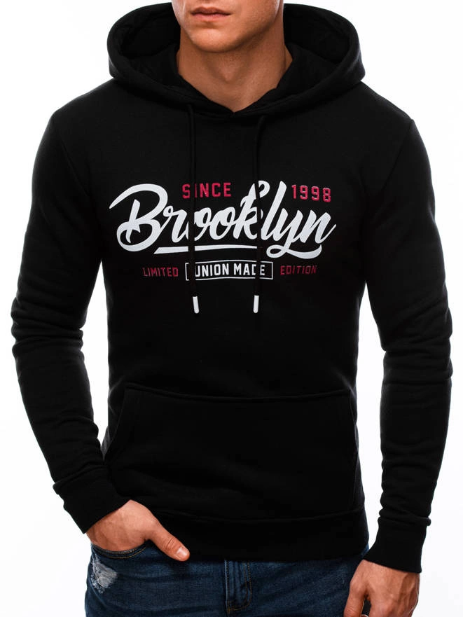 Bluza męska z kapturem B1403 - czarna