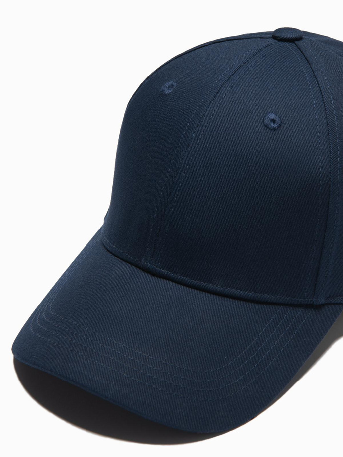 One-color men's baseball cap - navy blue V2 OM-ACCS-0105