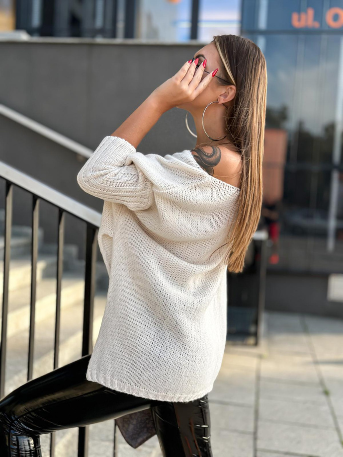 Sweter damski ELR024 - ecru