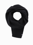 Men's monochromatic ribbed knit scarf - black V1 OM-ACSF-0119